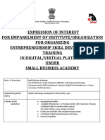 EOI For Small Business Academy - MSME