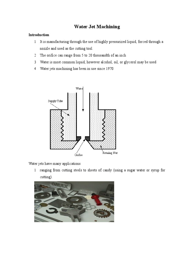 Water Jet Machining Overview | PDF | Machining | Metalworking