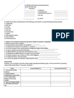 Worksheet Assessment of Learning 2