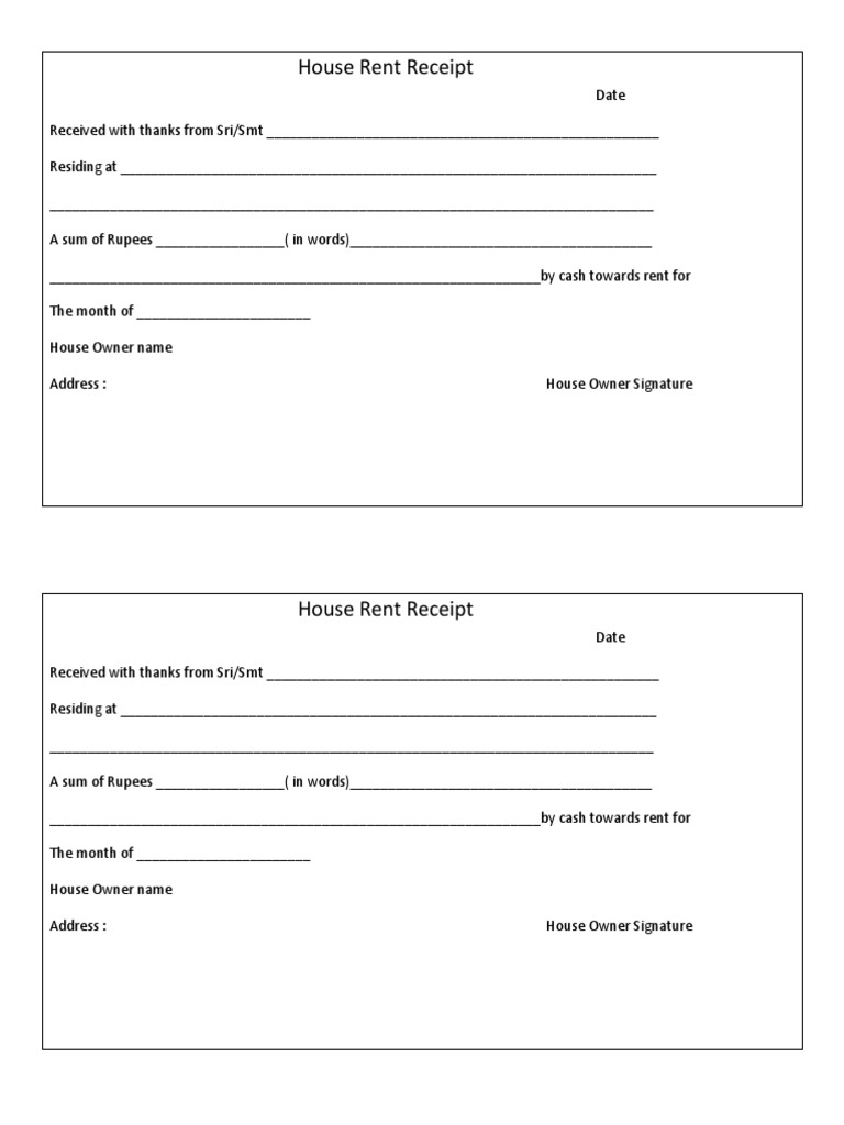 view house rent receipt printable format png ugot