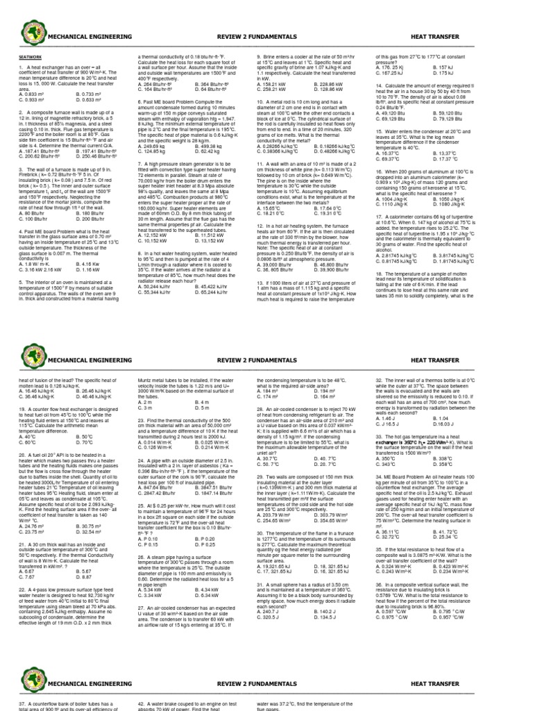 Home Work Heat Transfer1 50 2 Heat Transfer Heat