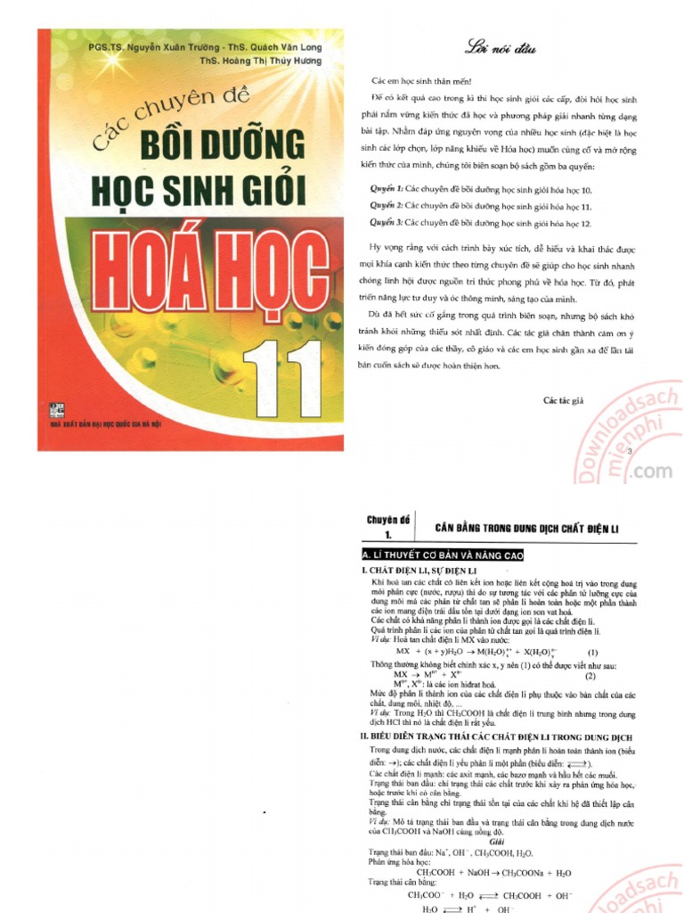 Các chuyên đề bồi dưỡng học sinh giỏi Hóa học 11 PDF | PDF