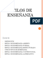 Estilos de Enseñanza. Psicología de La Educación