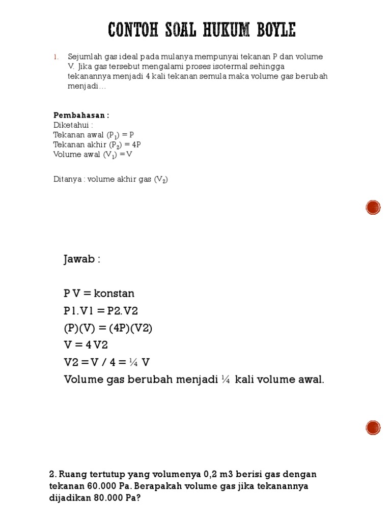 Contoh Soal Hukum Hukum Gas