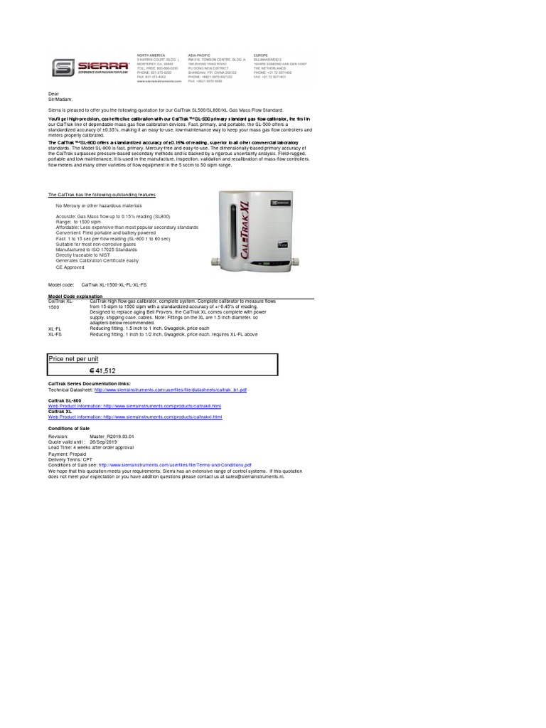 Gas Flow Meter Calibrator - 1500 Liter Per Min | PDF | Calibration