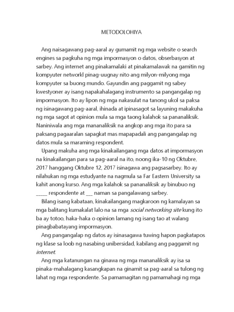 METODOLOHIYA Real | PDF