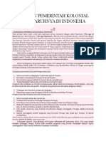 Kebijakan Pemerintah Kolonial Dan Pengaruhnya Di