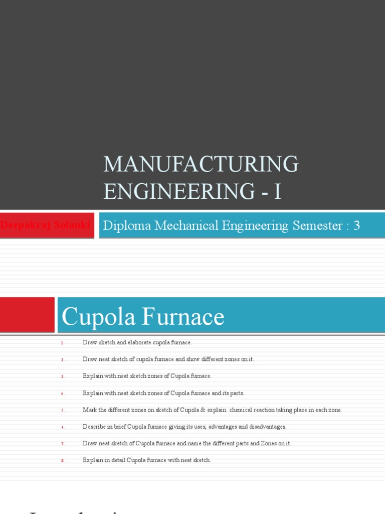Cupola Furnace PDF Iron Furnace