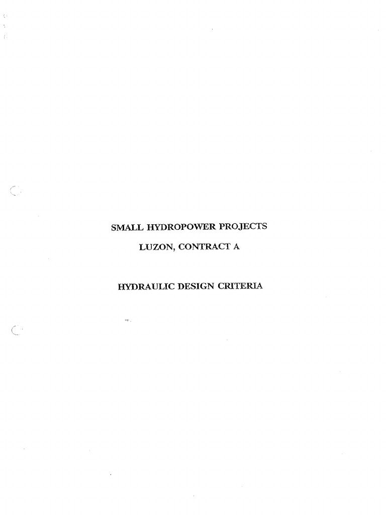 Source Hydraulics Headloss Hydraulic Design Criteria-Small Hydro ...