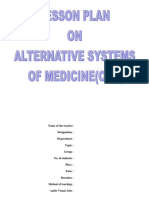 Lesson Plan On Alternative System of Medicine