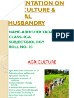 Presentation On Agriculture & Animal Husbandry