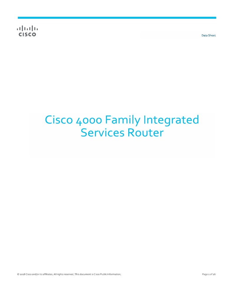 Cisco 4000 Family Integrated Services Data Sheet PDF | PDF | Computer ...