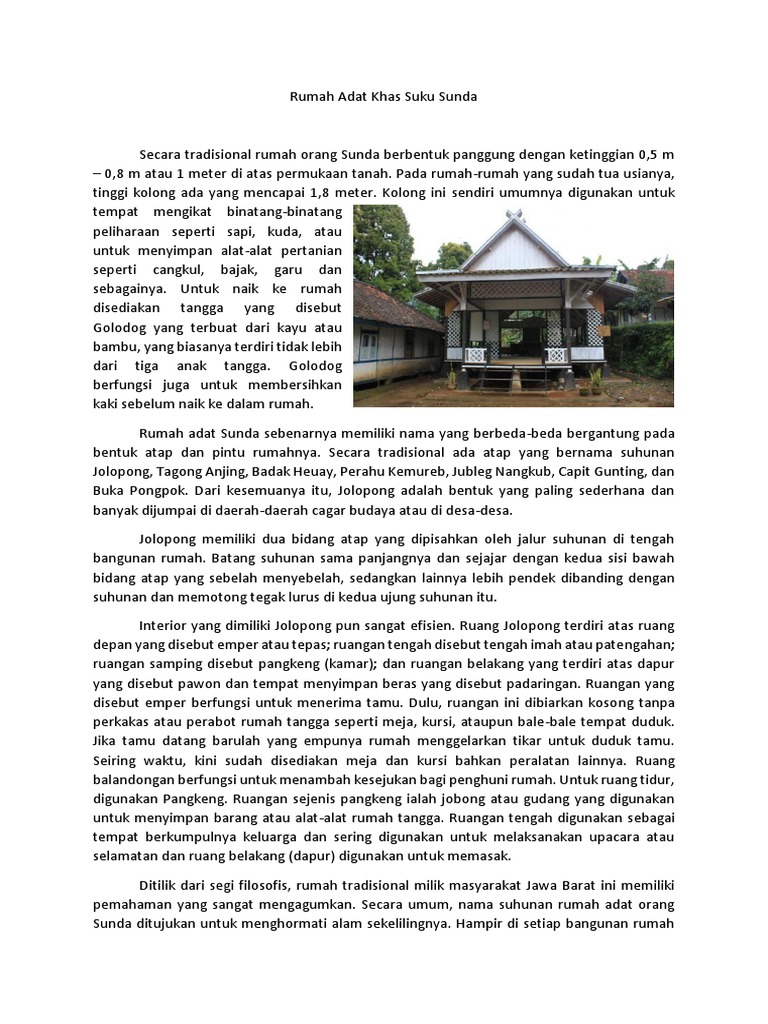 Rumah Adat Khas Suku Sunda