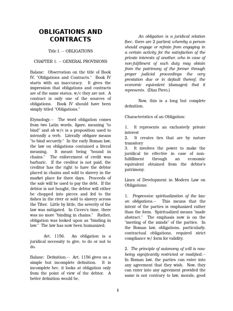 Obligations and Contracts Reviewer | PDF | Law Of Obligations | Intestacy