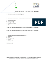 Chestionar de evaluare a stagiului de practica clinica -Institutul Oncologic Prof. Dr.I. Chiricuta