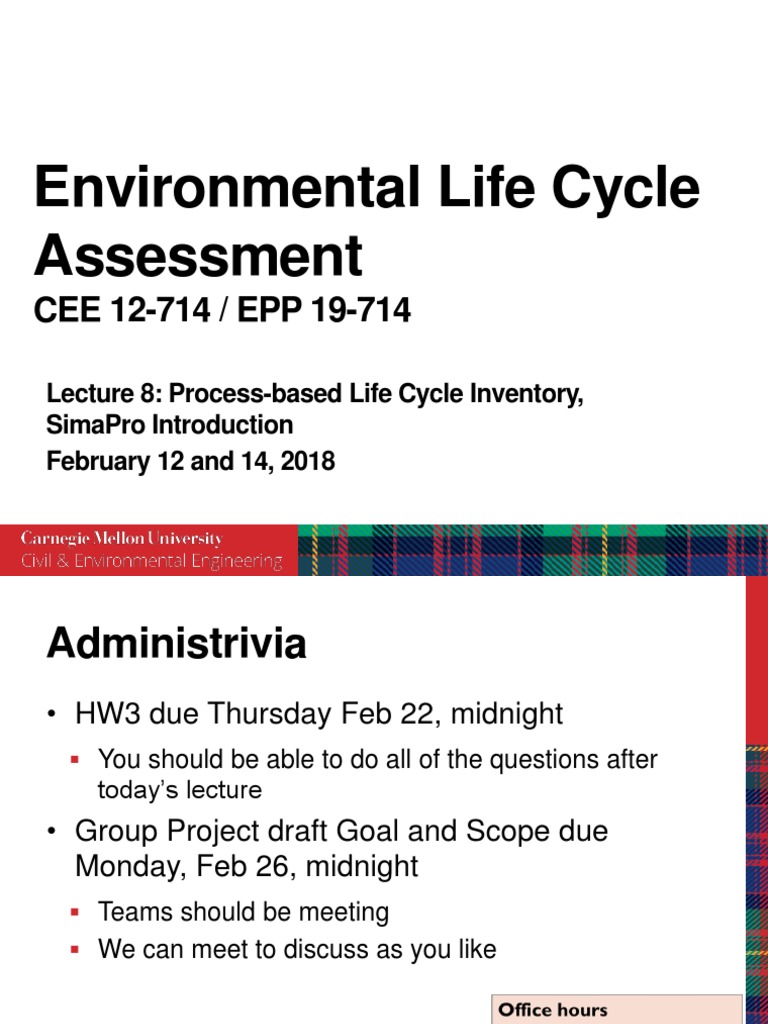 Lecture 8 - Life Cycle Inventory Example and SimaPro Intro - S18 | PDF |  Life Cycle Assessment | Computing