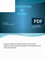 Presentation ON Anova: Submitted To: Mrs. Shalini Gupta Mam Submitted By:-Deepak Kumar Relhan