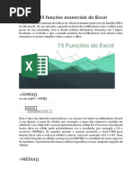 15 funções essenciais do Excel
