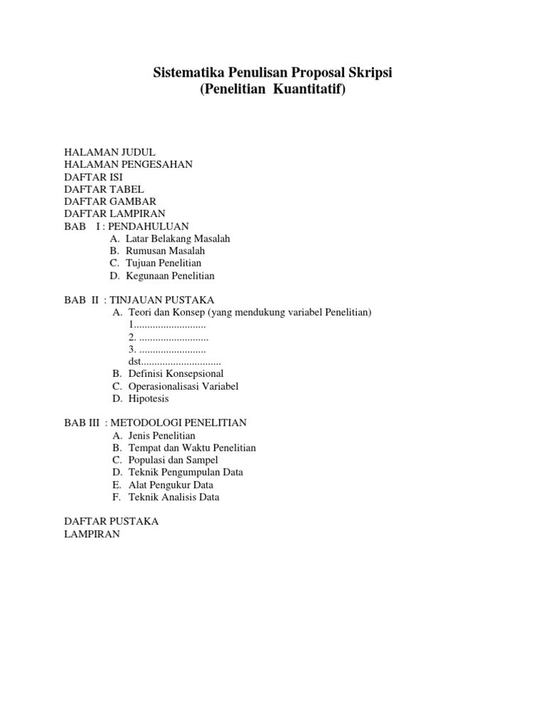 Proposal Skripsi Akuntansi Penelitian Kuantitatif