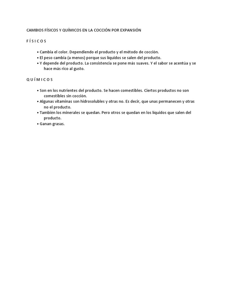 Cambios Físicos y Químicos en Alimentos | PDF | Sopa | Caldo