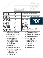 Business Card Character Sheet