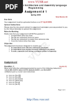 Computer Architecture and Assembly Language Programming - CS401 Spring 2009 Assignment 01