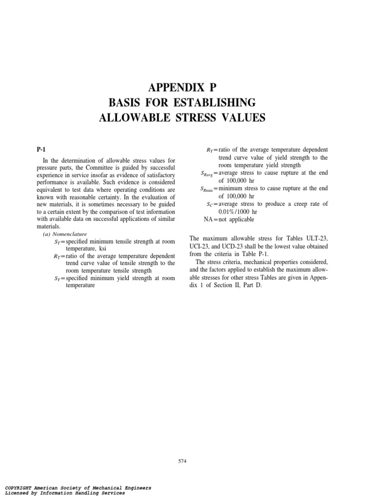 Non-Mandatory Appendix P | PDF | Strength Of Materials | Yield ...