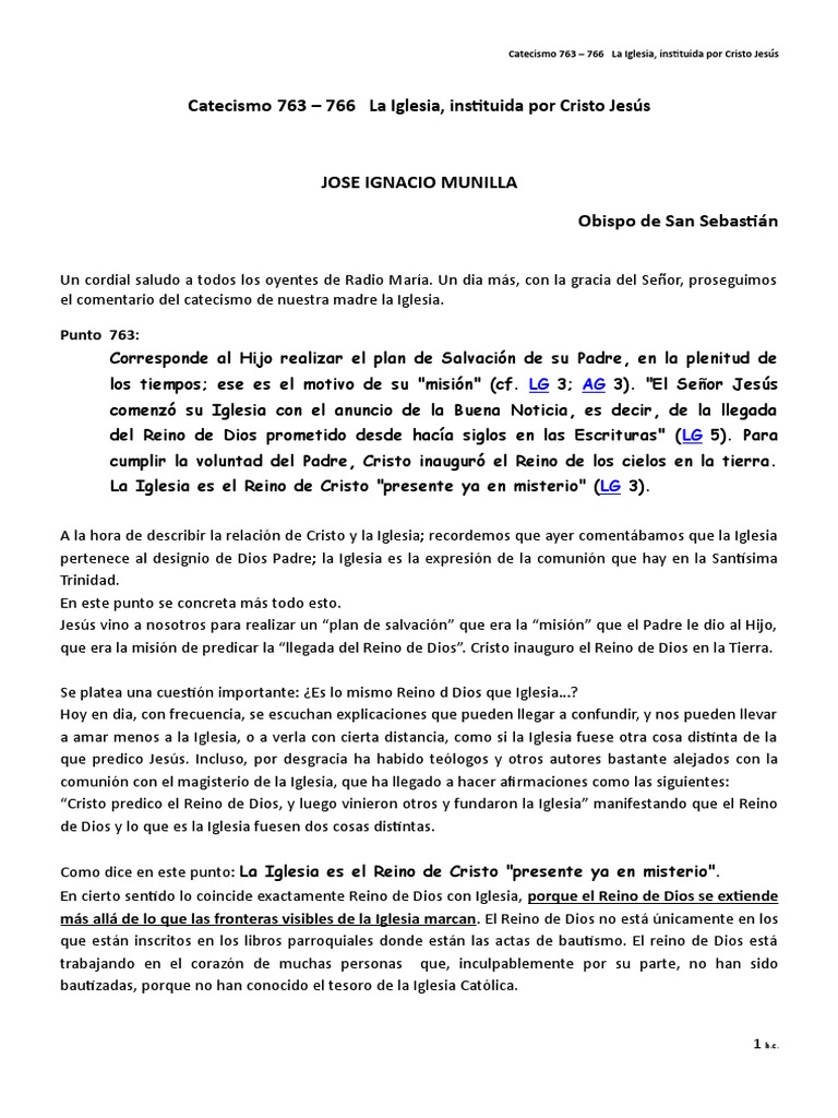 La Iglesia como Reino de Cristo | PDF | Cristo (título) | Reinado y ...
