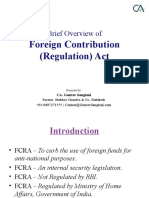Brief Overview Of: Foreign Contribution (Regulation) Act