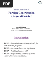 Brief Overview Of: Foreign Contribution (Regulation) Act