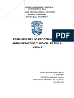 Principios de Los Procedimientos Administrativos y Judiciales en La Lopnna