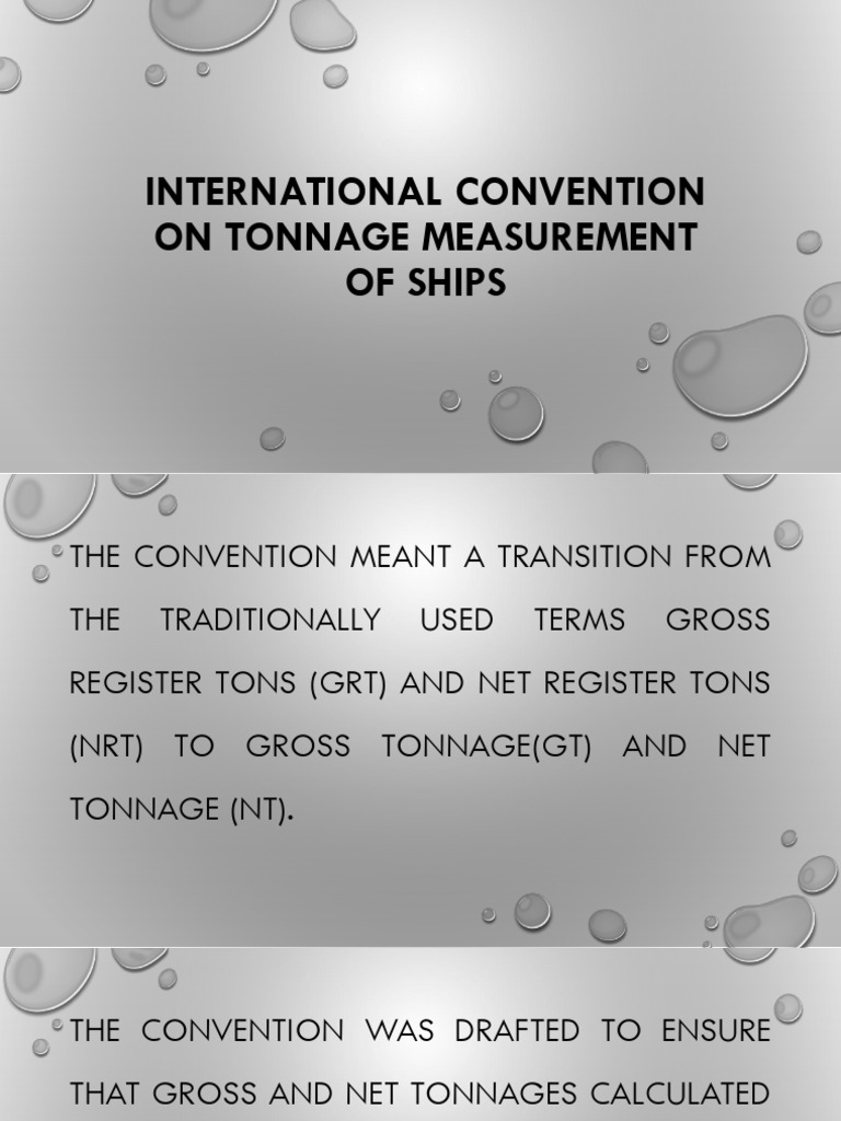 International Convention On Tonnage Measurement of Ships PDF