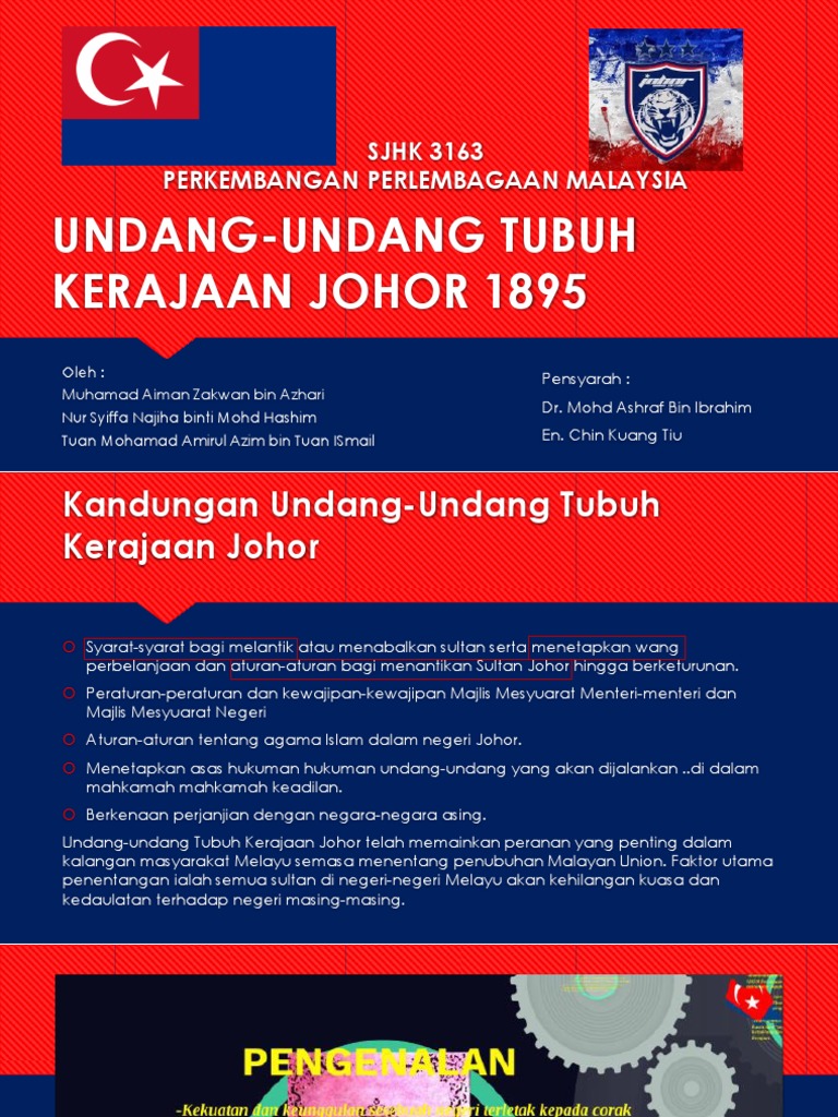 Undang-Undang Tubuh Kerajaan Johor 1895  PDF