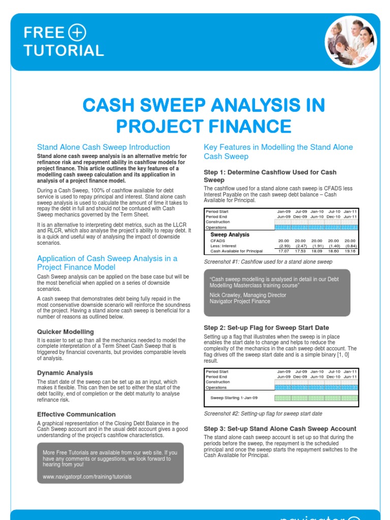 Cash Sweep Tutorial Project Finance Debt