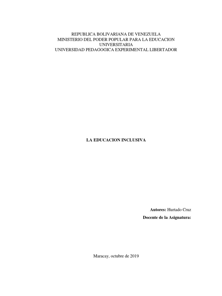 Educacion Inclusiva | PDF | Plan de estudios | Inclusión (Educación)