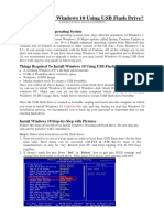 How To Install Windows 10 Using USB Flash Drive