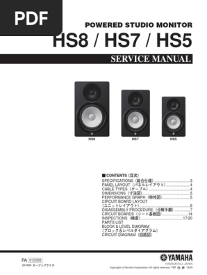Yamaha hs8 hs7 hs5 | PDF | Electrical Connector | Printed Circuit