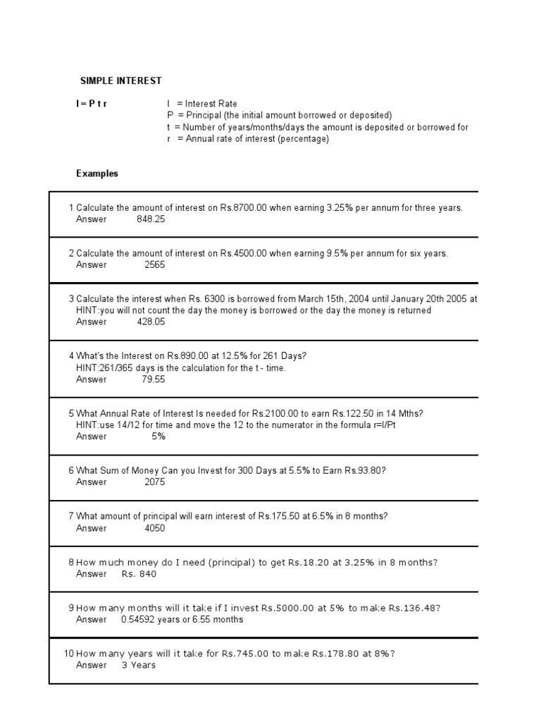 Interest Calculation Methods Explained | PDF | Annual Percentage Rate ...