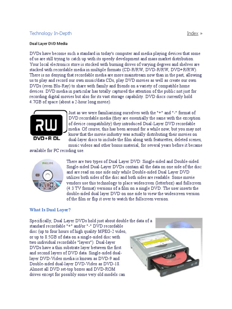 Maximizing Storage Capacity An InDepth Look at Dual Layer DVD