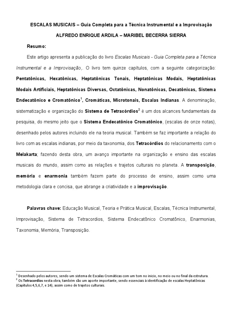 Guia completo para escalas musicais | PDF | Escala (música) | Escala menor