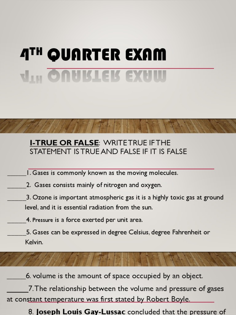 4th Quarter Exam Review: Gases & Nutrition | PDF | Carbohydrates | Glucose