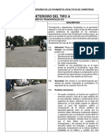 Evaluación de deterioros en pavimentos asfálticos: Depresiones, fisuras, bacheos