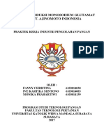 Proses Produksi Monosodium Glutamat Di Pt. Ajinomoto Indonesia PDF