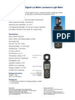 SMART SENSOR Digital Lux Meter Measures Light Levels