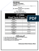 Paper 7th Class