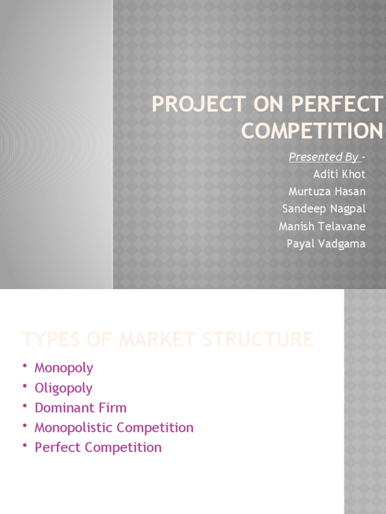 Overview of Perfect Competition | PDF | Perfect Competition | Profit ...