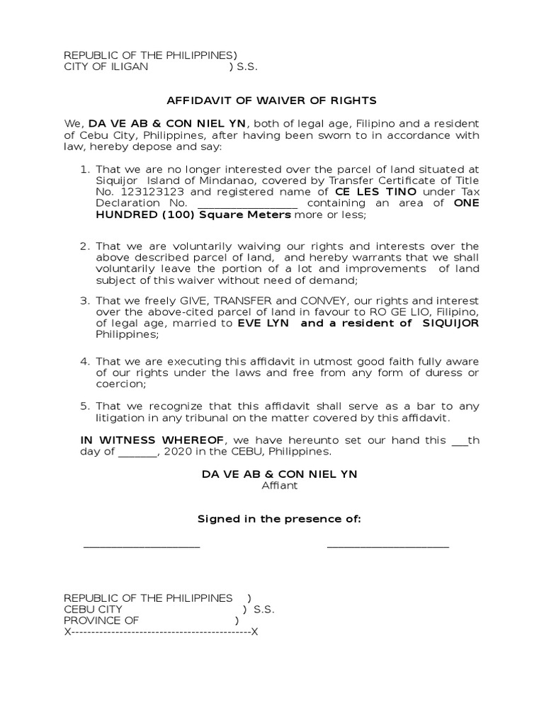 affidavit-of-waiver-of-rights