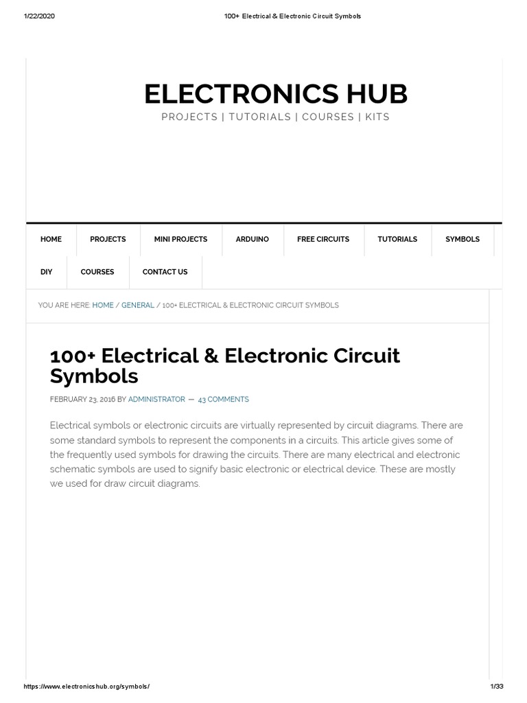 Electrical & Electronic Circuit Symbols PDF PDF Inductor Diode