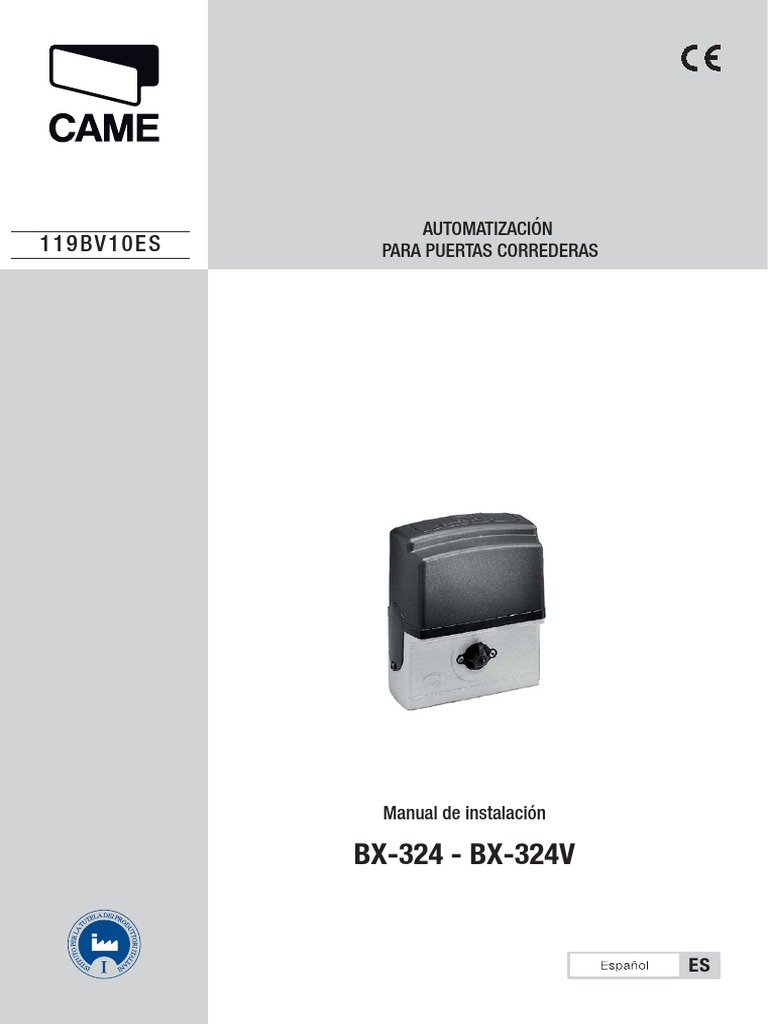 Came BX324 Port Carrer PDF Tornillo Automatización — free download