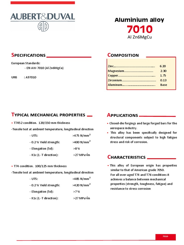 7010 GB PDF | Download Free PDF | Alloy | Strength Of Materials